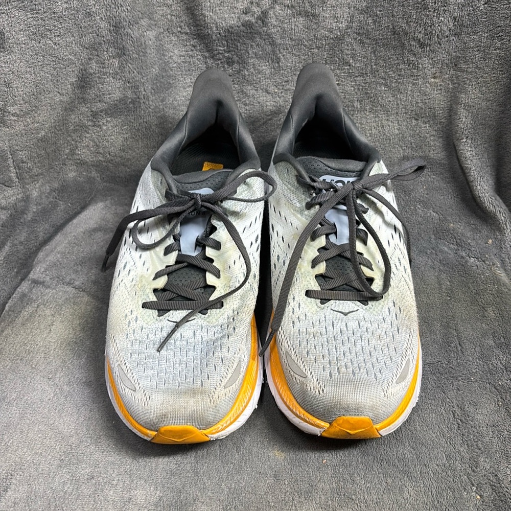 Hoka Clifton 8 Orange and Grey Running Shoes